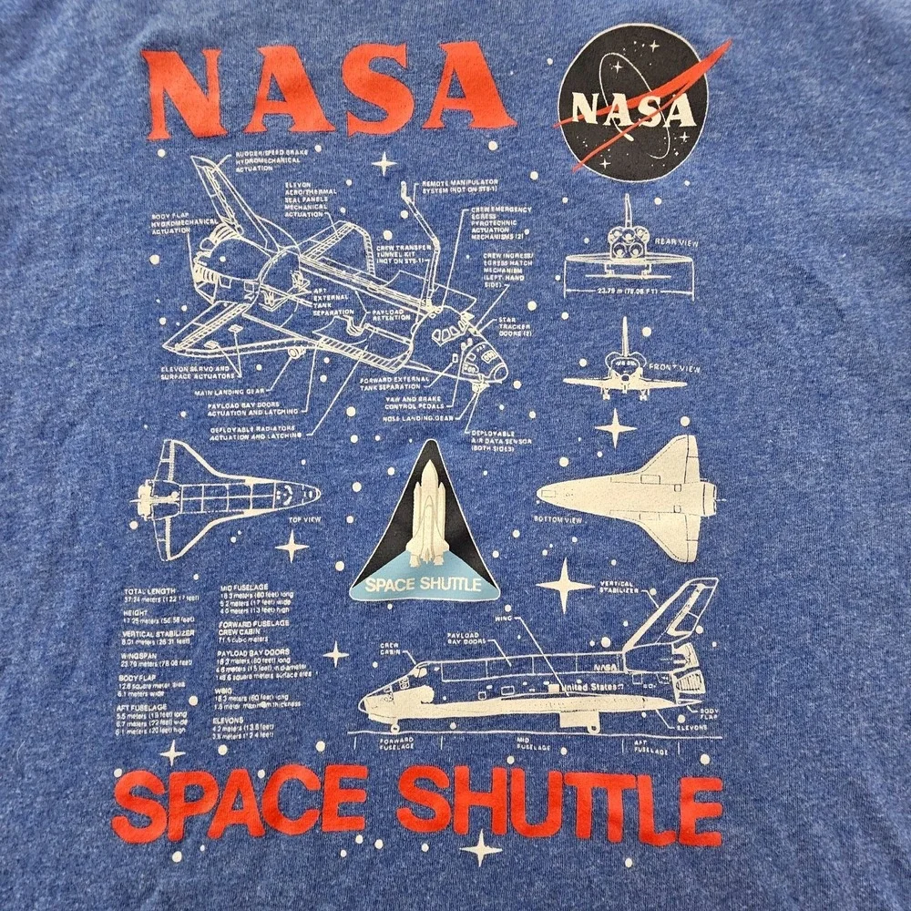 NASA Space Shuttle Gap Blue Short Sleeve Cotton Blend T-Shirt Kids' L